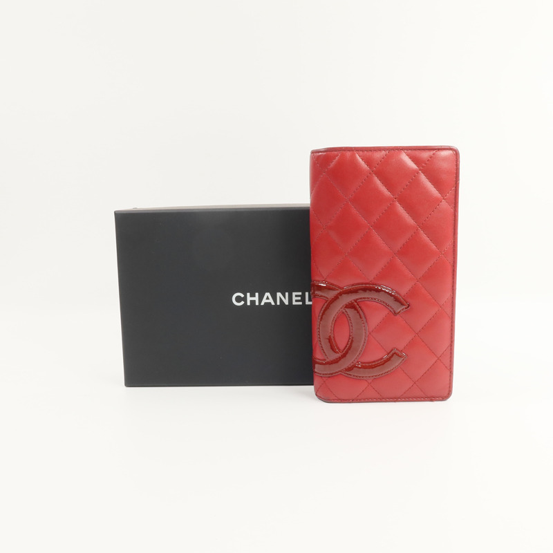 CHANEL 牛皮皮革Cambon Long Wallet長錢包-19