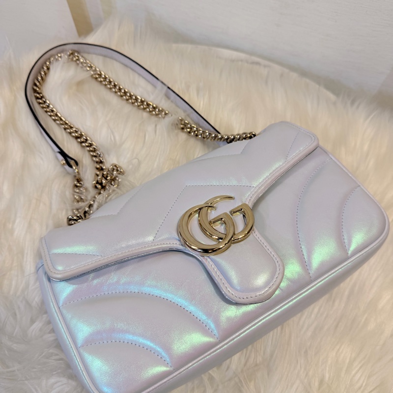 Gucci marmont 珠光羊皮鞋背包-1