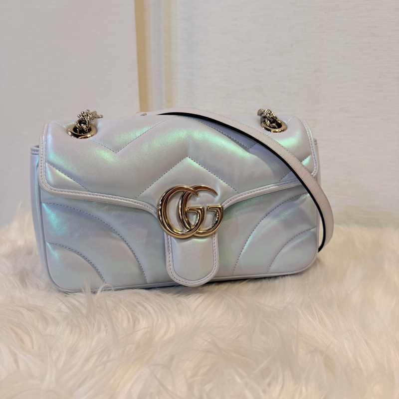 Gucci marmont 珠光羊皮鞋背包-6