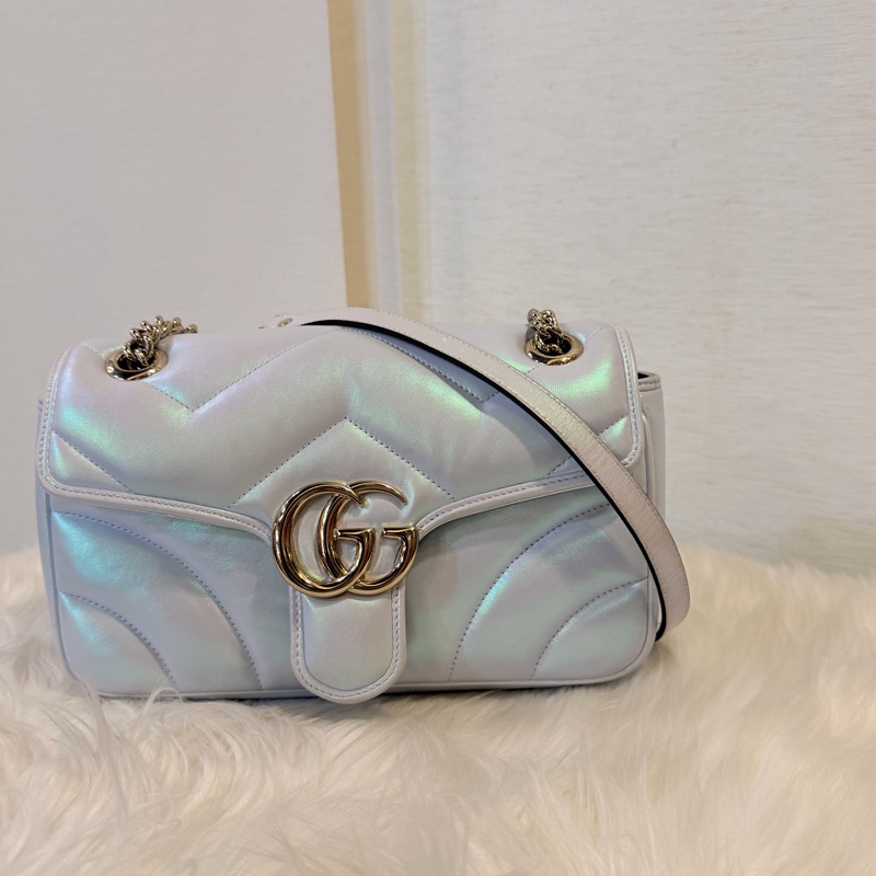 Gucci marmont 珠光羊皮鞋背包-9