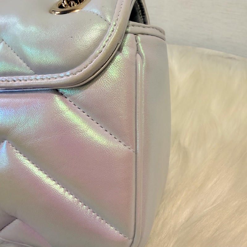 Gucci marmont 珠光羊皮鞋背包-17