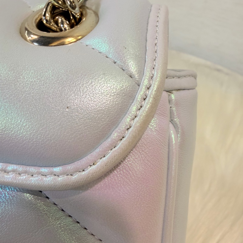Gucci marmont 珠光羊皮鞋背包-18