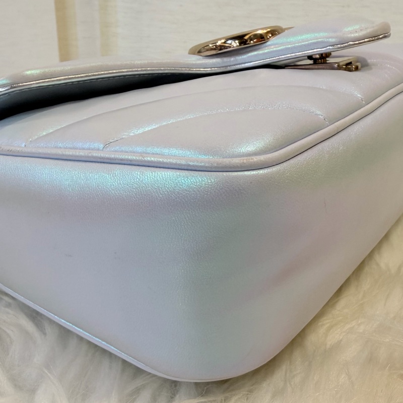 Gucci marmont 珠光羊皮鞋背包-19