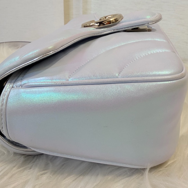 Gucci marmont 珠光羊皮鞋背包-20