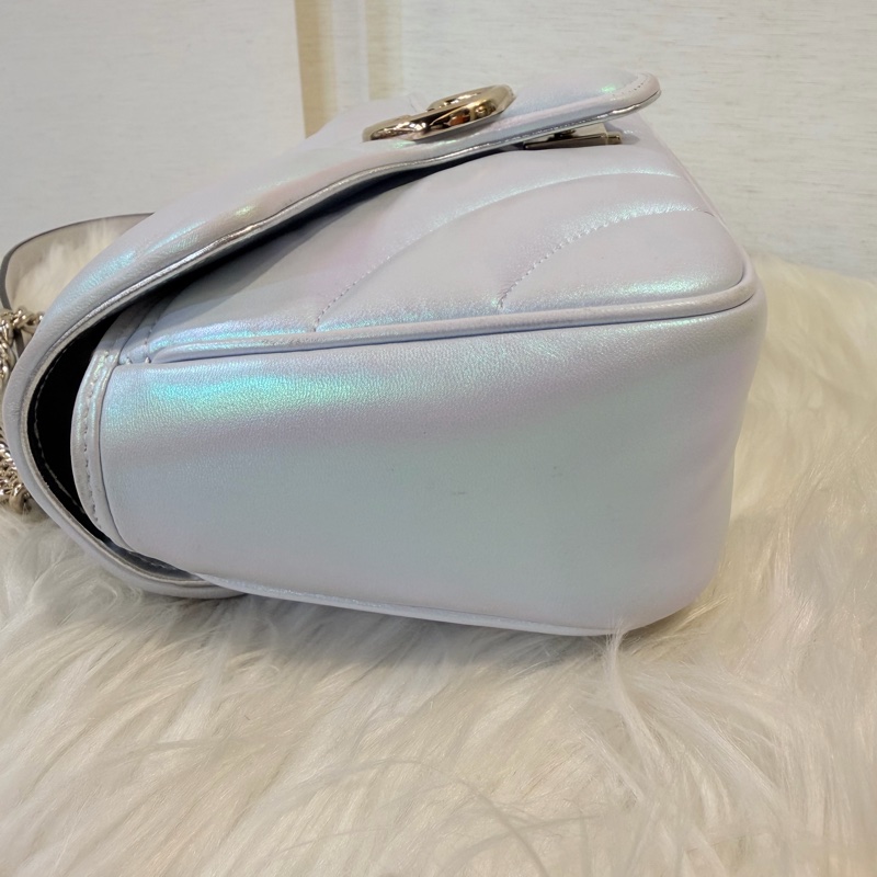 Gucci marmont 珠光羊皮鞋背包-21