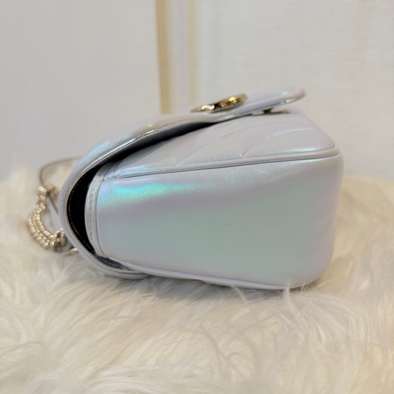 Gucci marmont 珠光羊皮鞋背包-22