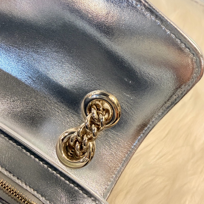 Gucci marmont 珠光羊皮鞋背包-33
