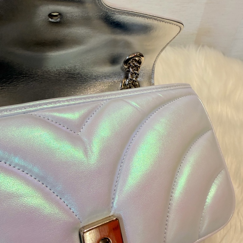 Gucci marmont 珠光羊皮鞋背包-35