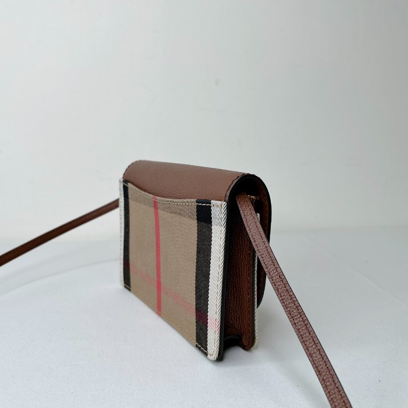 BURBERRY Hampshire牛皮拼格紋WOC-4