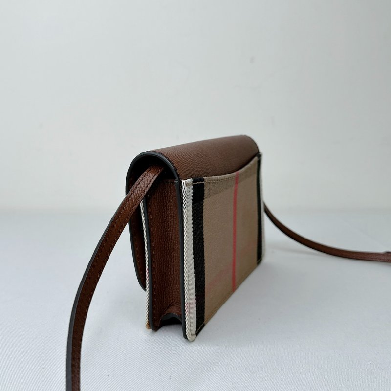 BURBERRY Hampshire牛皮拼格紋WOC-5