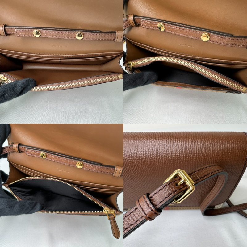 BURBERRY Hampshire牛皮拼格紋WOC-8