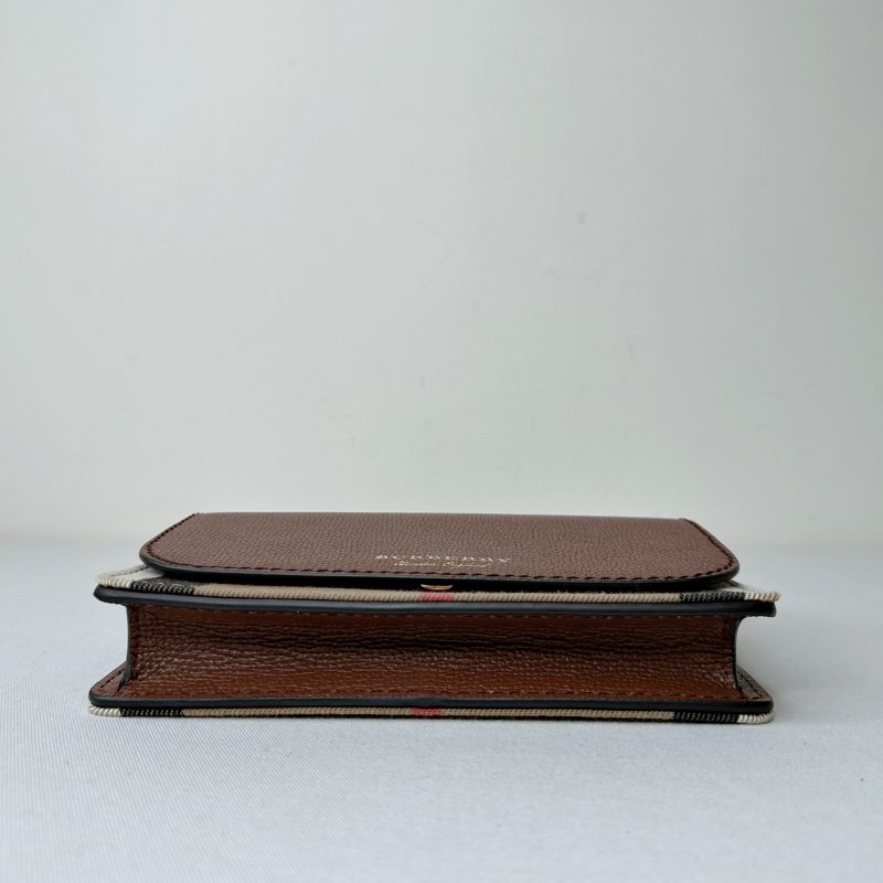 BURBERRY Hampshire牛皮拼格紋WOC-9