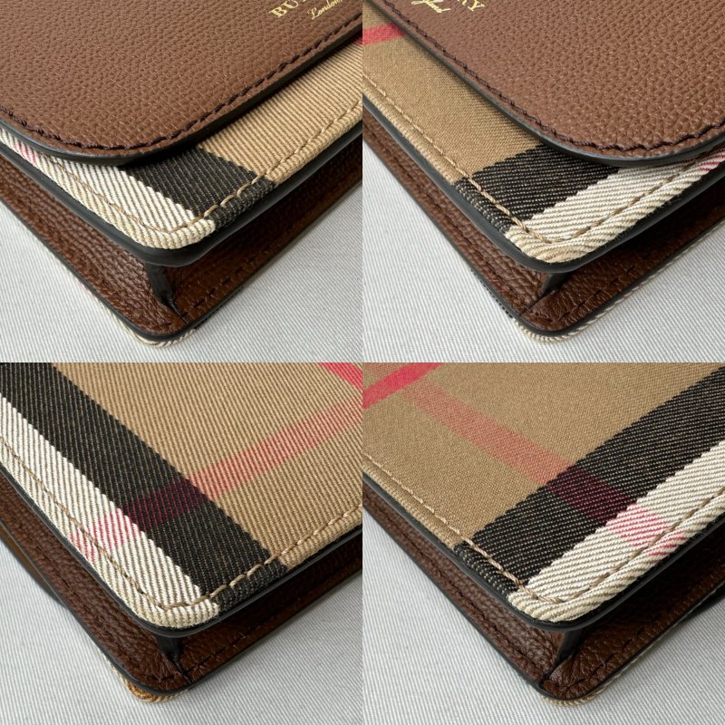 BURBERRY Hampshire牛皮拼格紋WOC-10