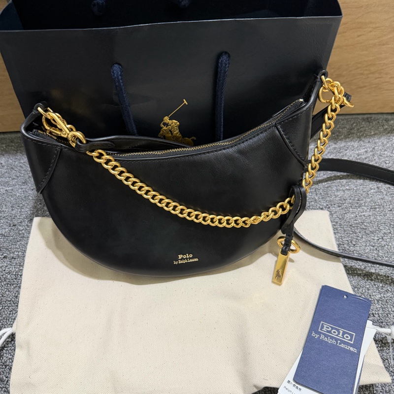 售 Polo Ralph Lauren Polo ID 皮革迷你鏈條包 台灣購證 全配-3