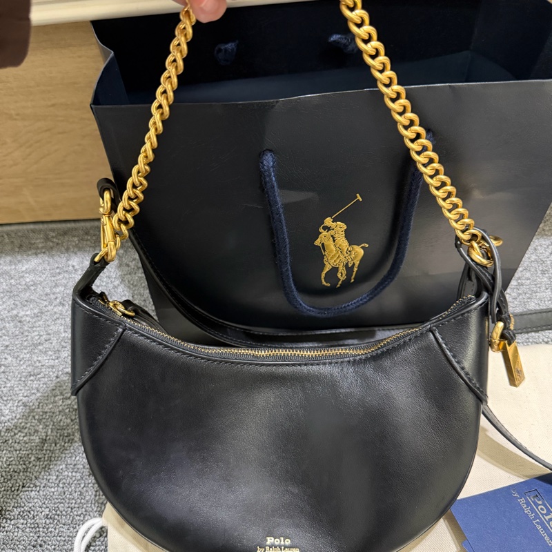 售 Polo Ralph Lauren Polo ID 皮革迷你鏈條包 台灣購證 全配-4