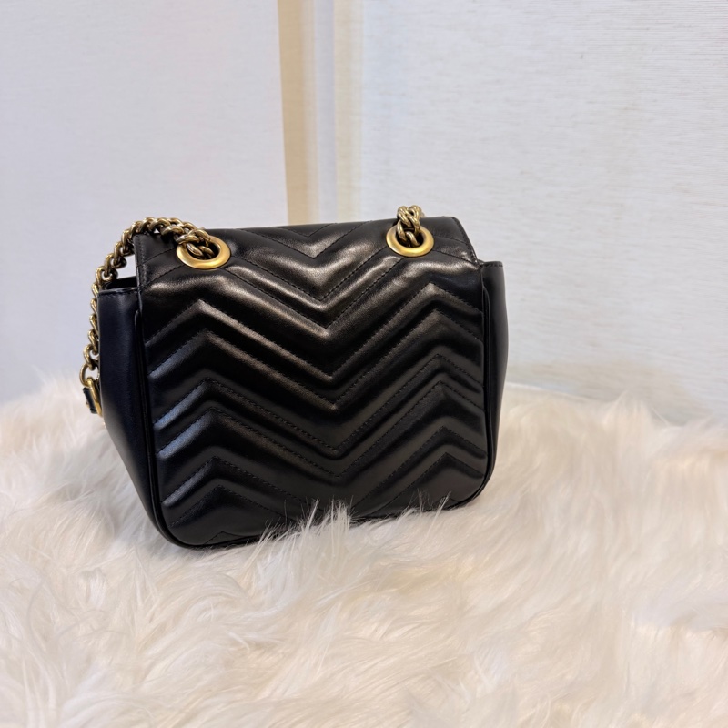 Gucci 黑金marmont 復古鞋背包-15