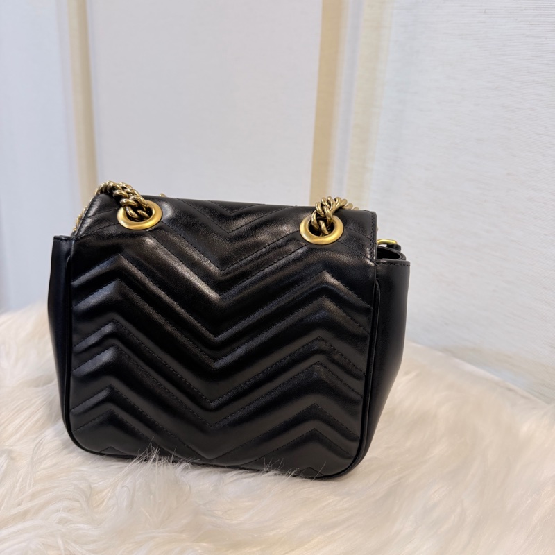 Gucci 黑金marmont 復古鞋背包-18