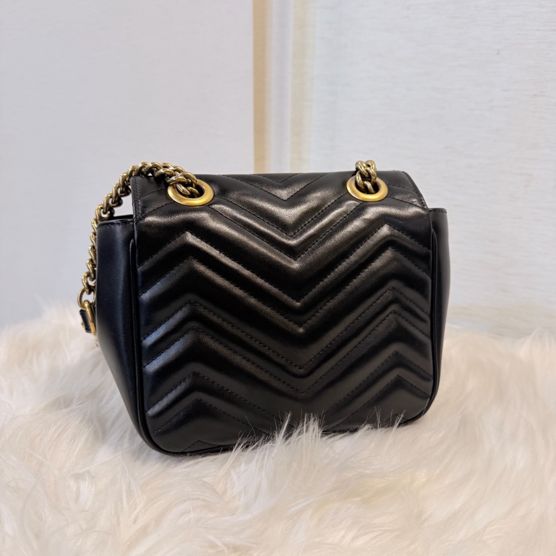 Gucci 黑金marmont 復古鞋背包-19