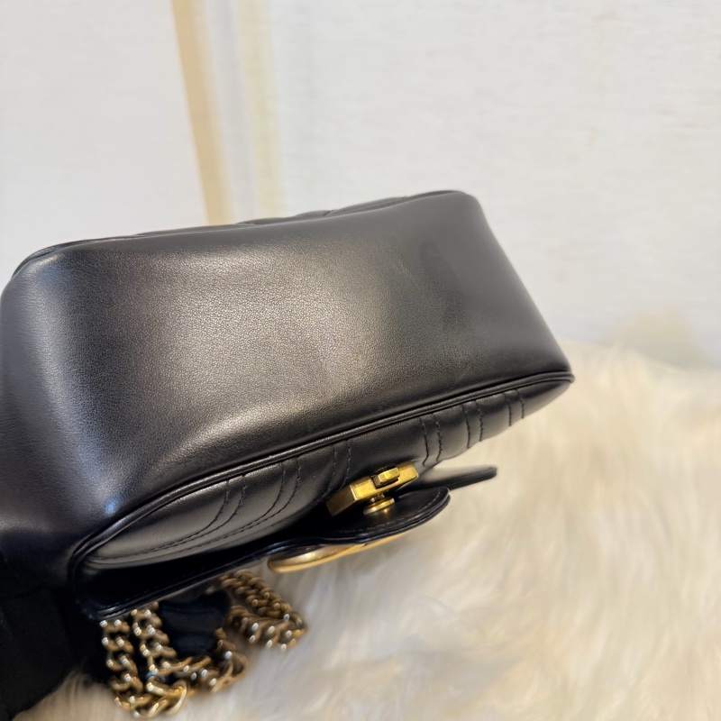 Gucci 黑金marmont 復古鞋背包-23