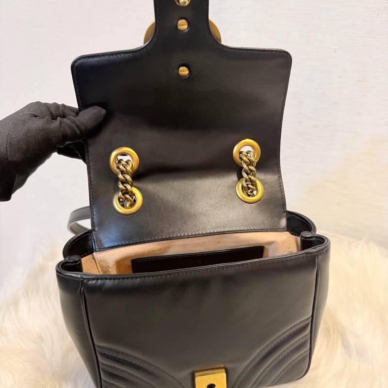 Gucci 黑金marmont 復古鞋背包-29