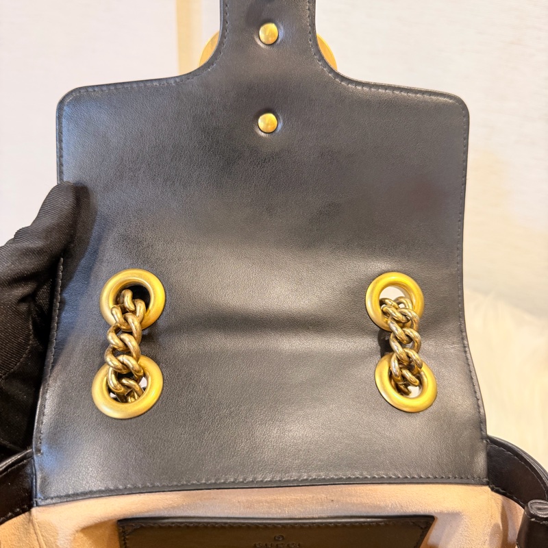 Gucci 黑金marmont 復古鞋背包-33