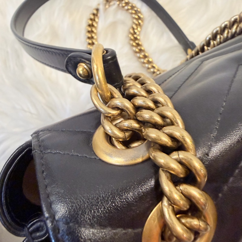 Gucci 黑金marmont 復古鞋背包-36