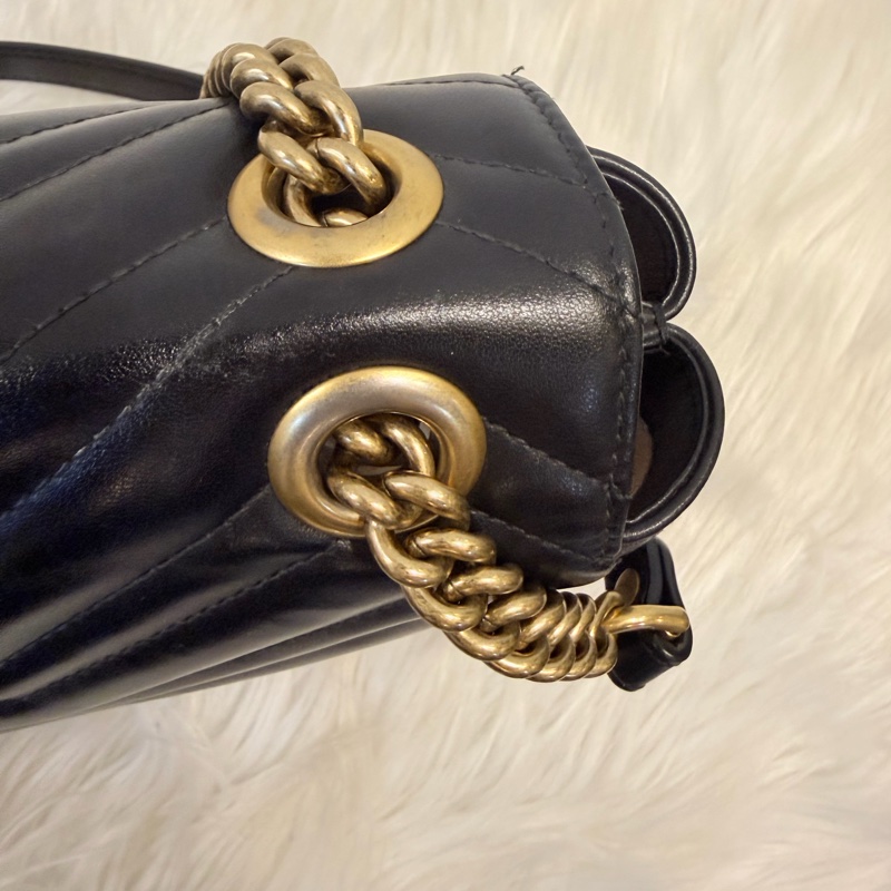 Gucci 黑金marmont 復古鞋背包-42