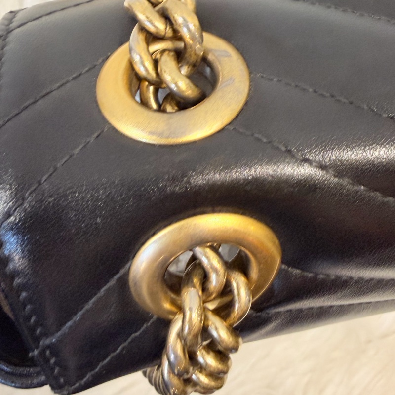 Gucci 黑金marmont 復古鞋背包-53