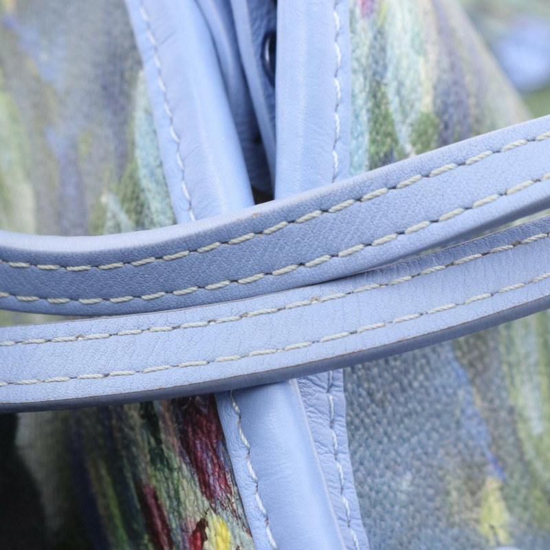 路易威登大師系列 Neverfull MM Monogram Certy Monet 手提包，塗層帆布皮革，女士藍色多色 M43358-6