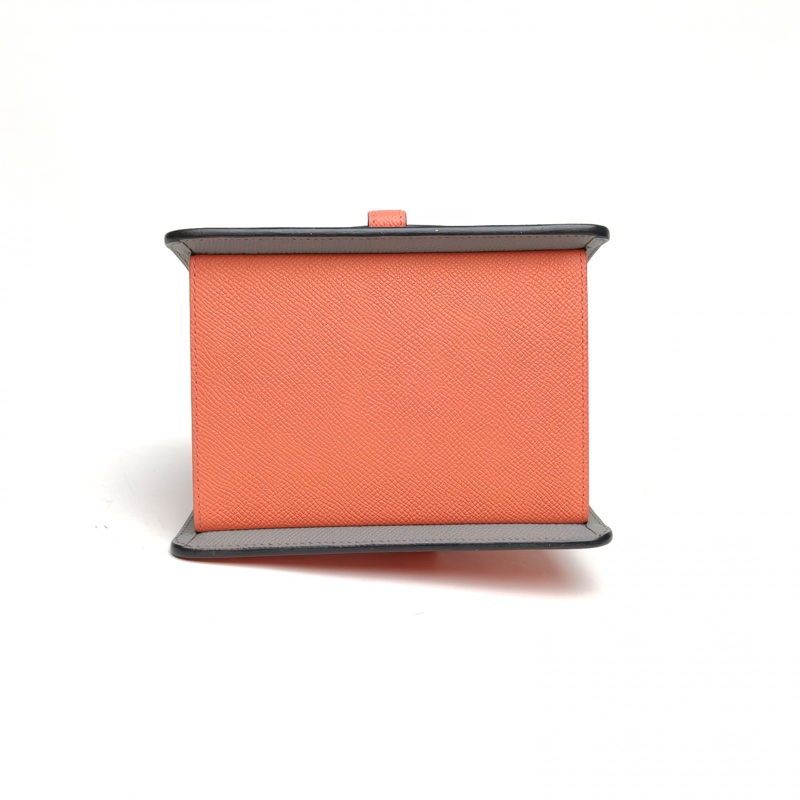 MOYNAT Madeleine三角盒子包Mini16橘色牛皮肩背包-3