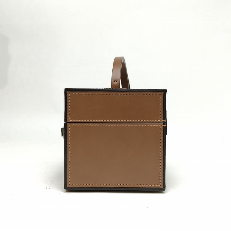 MOYNAT Vanity盒子包棕色牛皮手提包-1