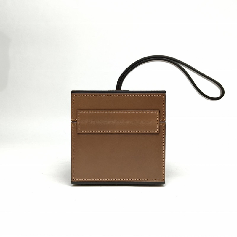 MOYNAT Vanity盒子包棕色牛皮手提包-2