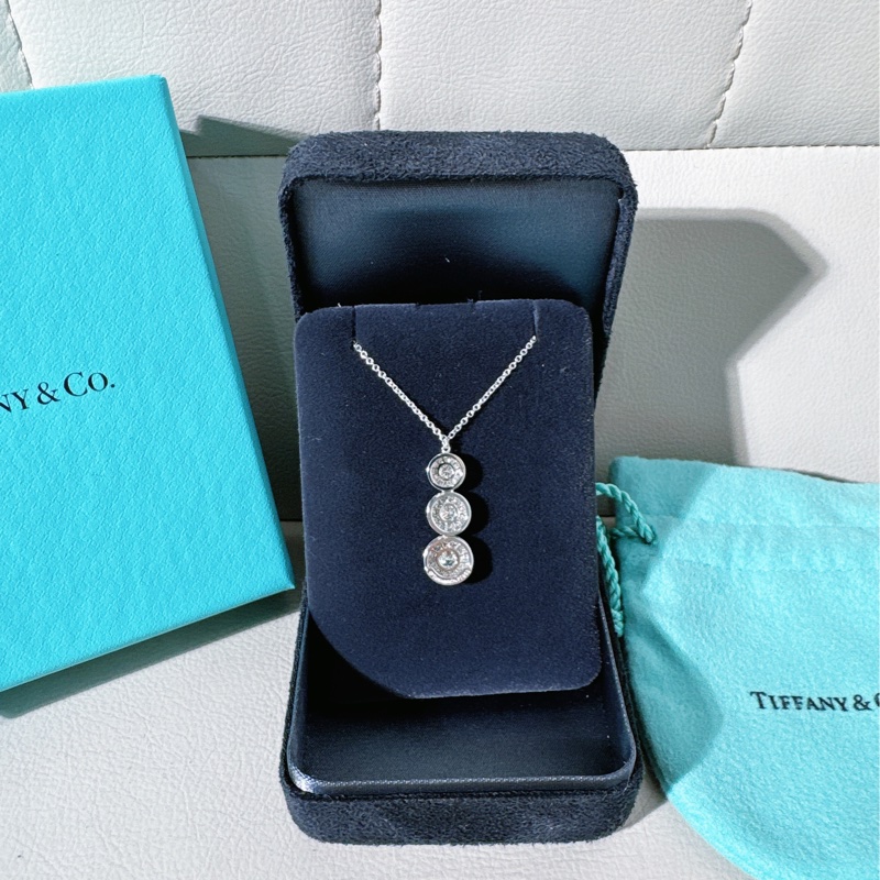 Tiffany蒂芙尼 Circlet系列 鉑金滿鑽三重圓餅項鍊-1