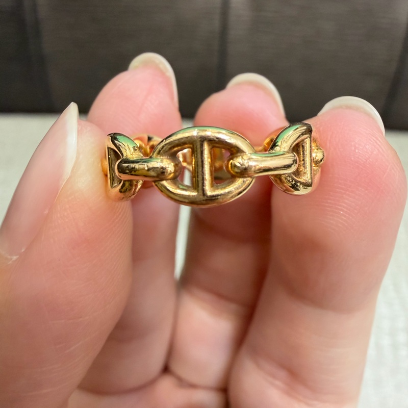Hermes 750玫瑰金豬鼻戒指-6