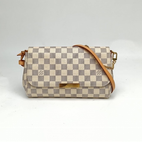 LOUIS VUITTON Favorite小號24白棋格PVC2016肩背包