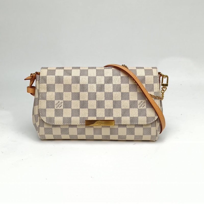 LOUIS VUITTON Favorite小號24白棋格PVC2016肩背包-0