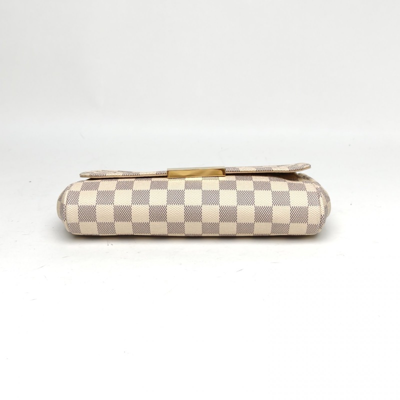 LOUIS VUITTON Favorite小號24白棋格PVC2016肩背包-3