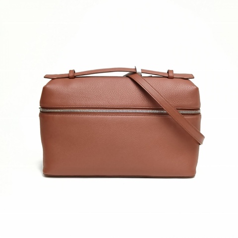 LORO PIANA ExtraPocketL27棗紅色牛皮肩背包