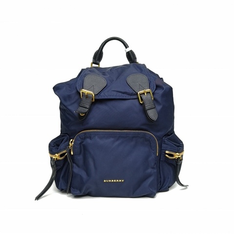 Burberry TheRucksack軍旅雙肩包中號藍色尼龍