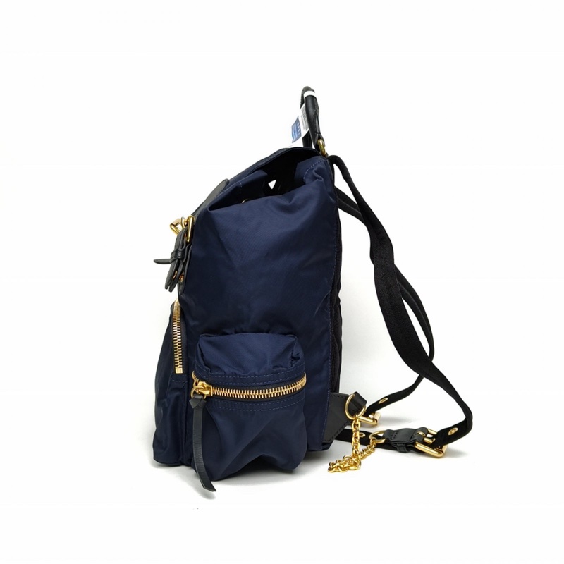 Burberry TheRucksack軍旅雙肩包中號藍色尼龍-1