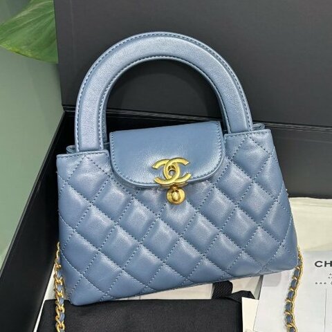 閒置新 香奈兒/Chanel 霧霾藍Kelly小號 牛皮