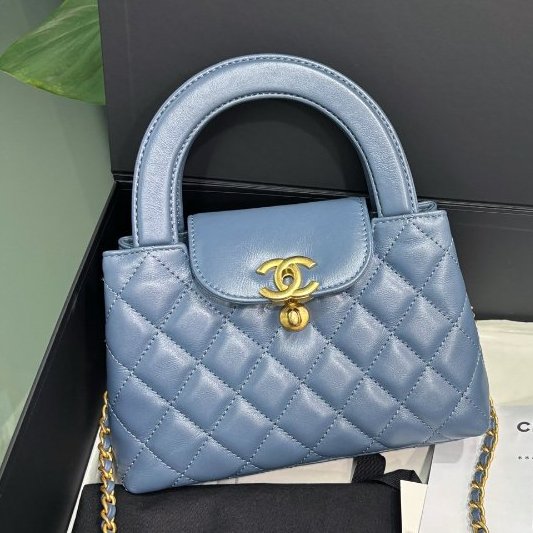 閒置新 香奈兒/Chanel 霧霾藍Kelly小號 牛皮-5
