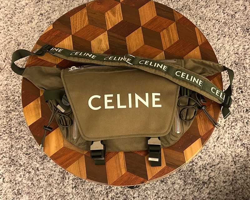 Celine 軍綠色 信差袋 登山袋 斜背包 Trekking messenger bag-7
