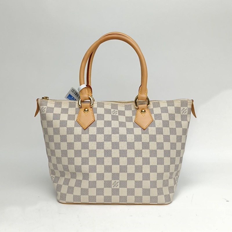 LOUIS VUITTON SaleyaTote托特包白棋格金扣2007-0