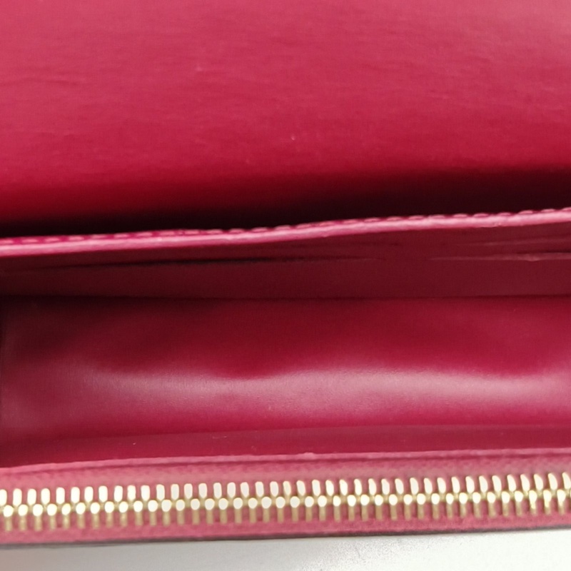 LOUIS VUITTON FLORE花朵扣鏈條WOC拼紅色牛皮拼帆布-5