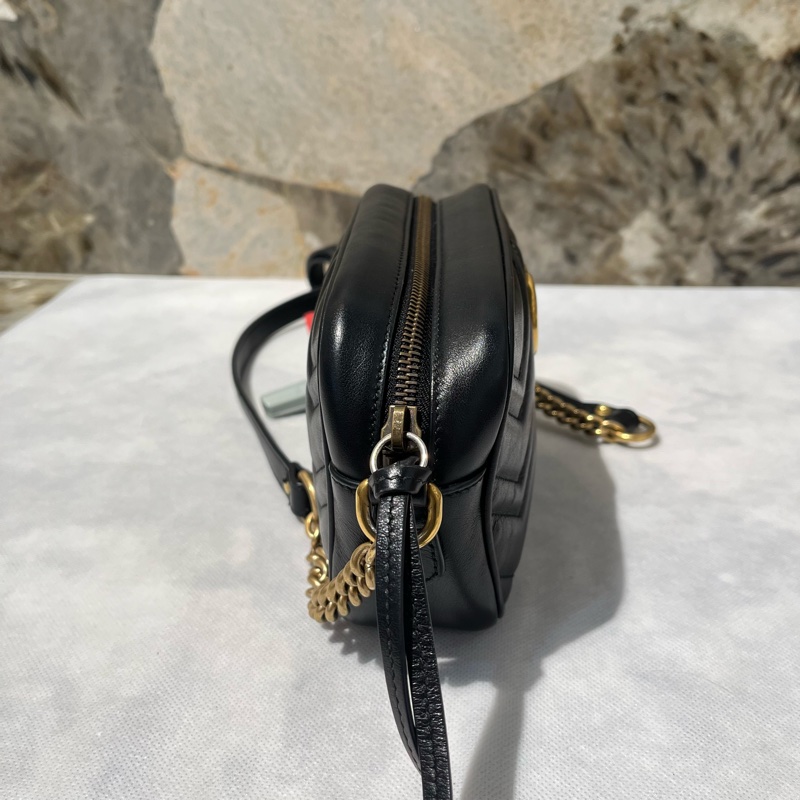 Gucci黑牛皮Marmont 18cm相機包-1