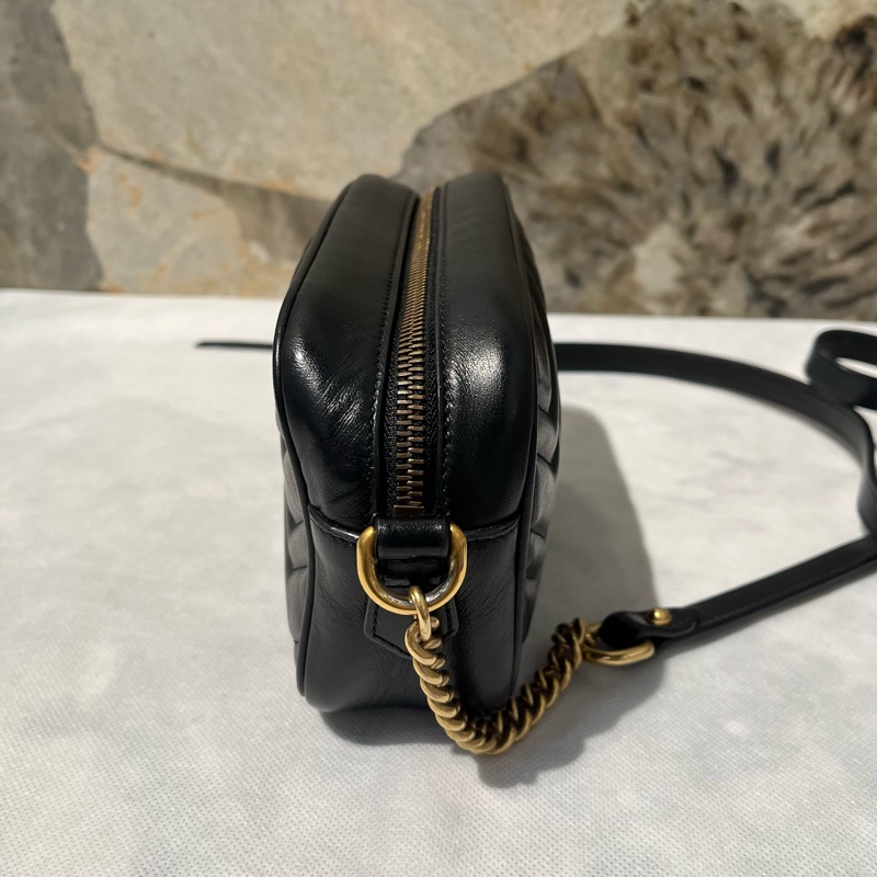 Gucci黑牛皮Marmont 18cm相機包-2