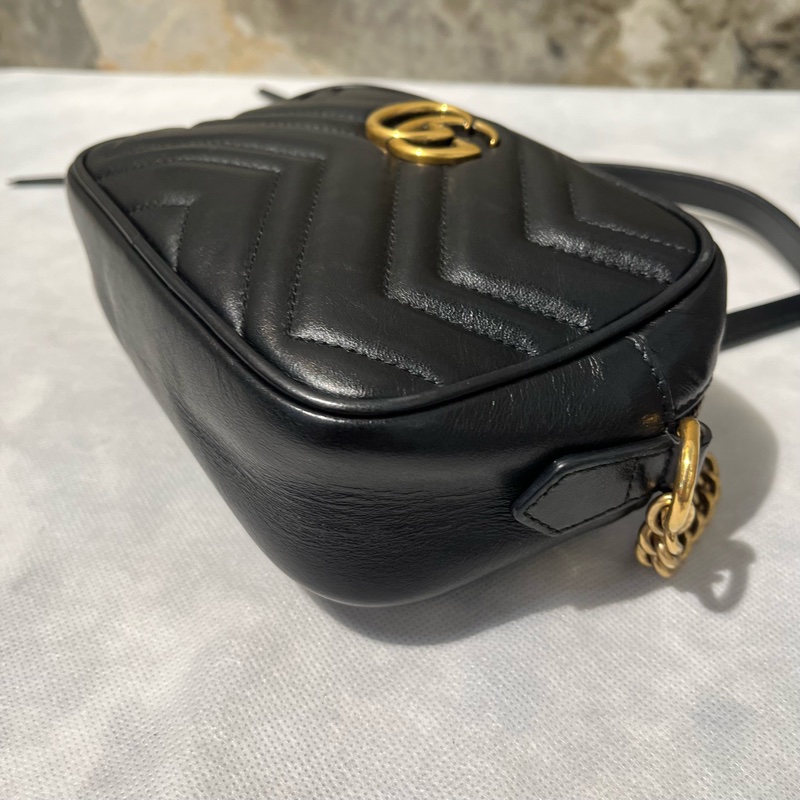 Gucci黑牛皮Marmont 18cm相機包-5