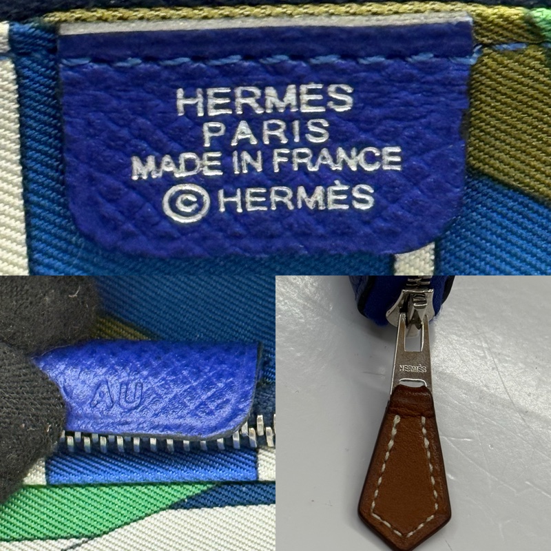 HERMES 愛馬仕 73 Bleu Saphir 寶石藍AZAP SILK IN ZIP COMPACT 絲巾短夾 D刻-6