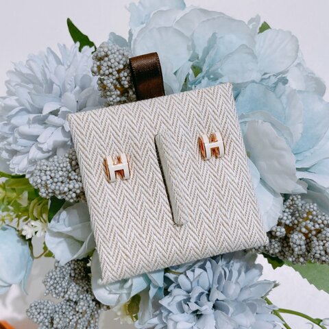 TW4866 Hermes 愛馬仕迷你H耳環 白色玫瑰金 Mini Pop H Earrings Blanc x RGHW